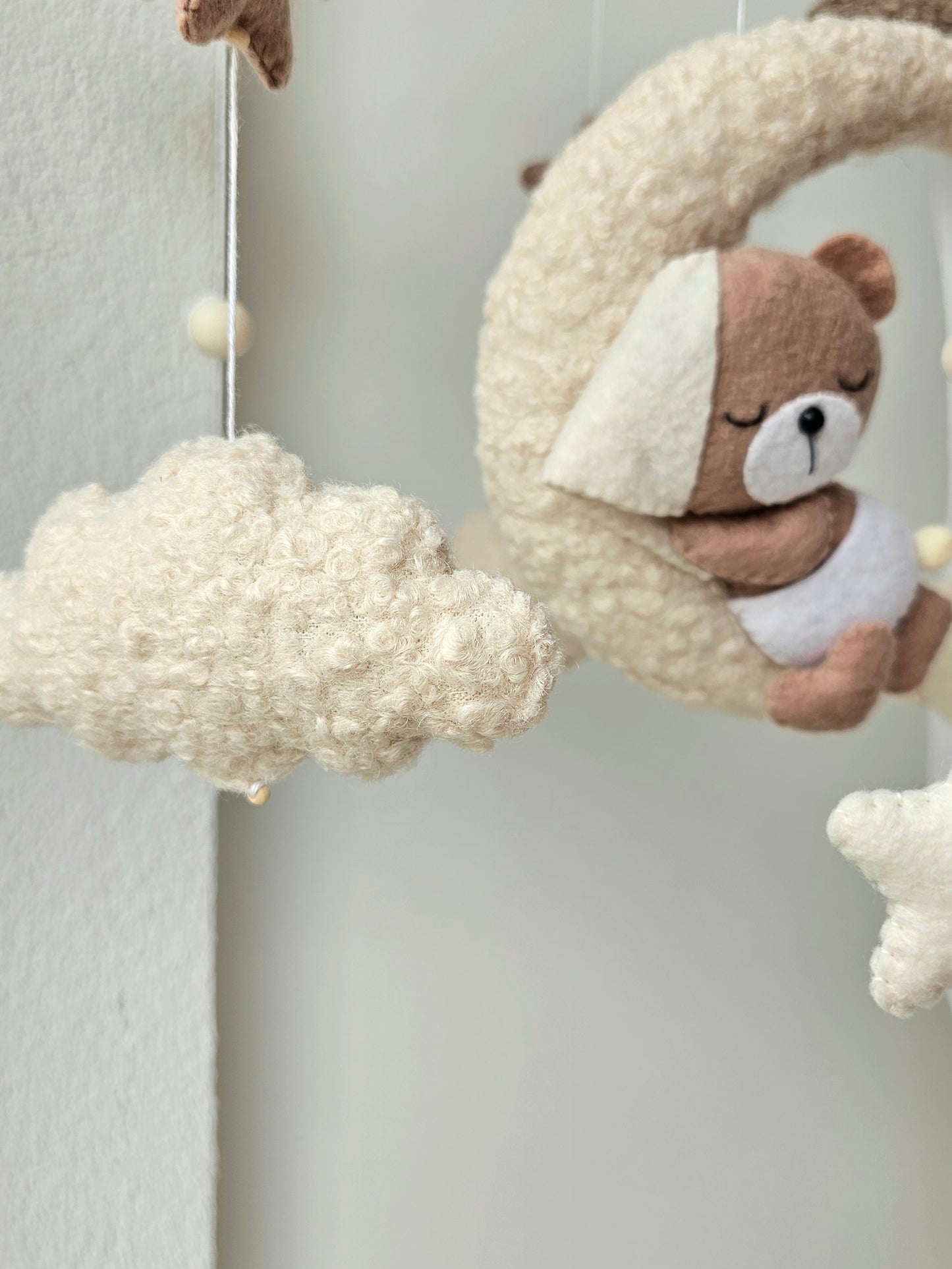 Baby Mobile Pouffy Bärchen beige/hellbraun