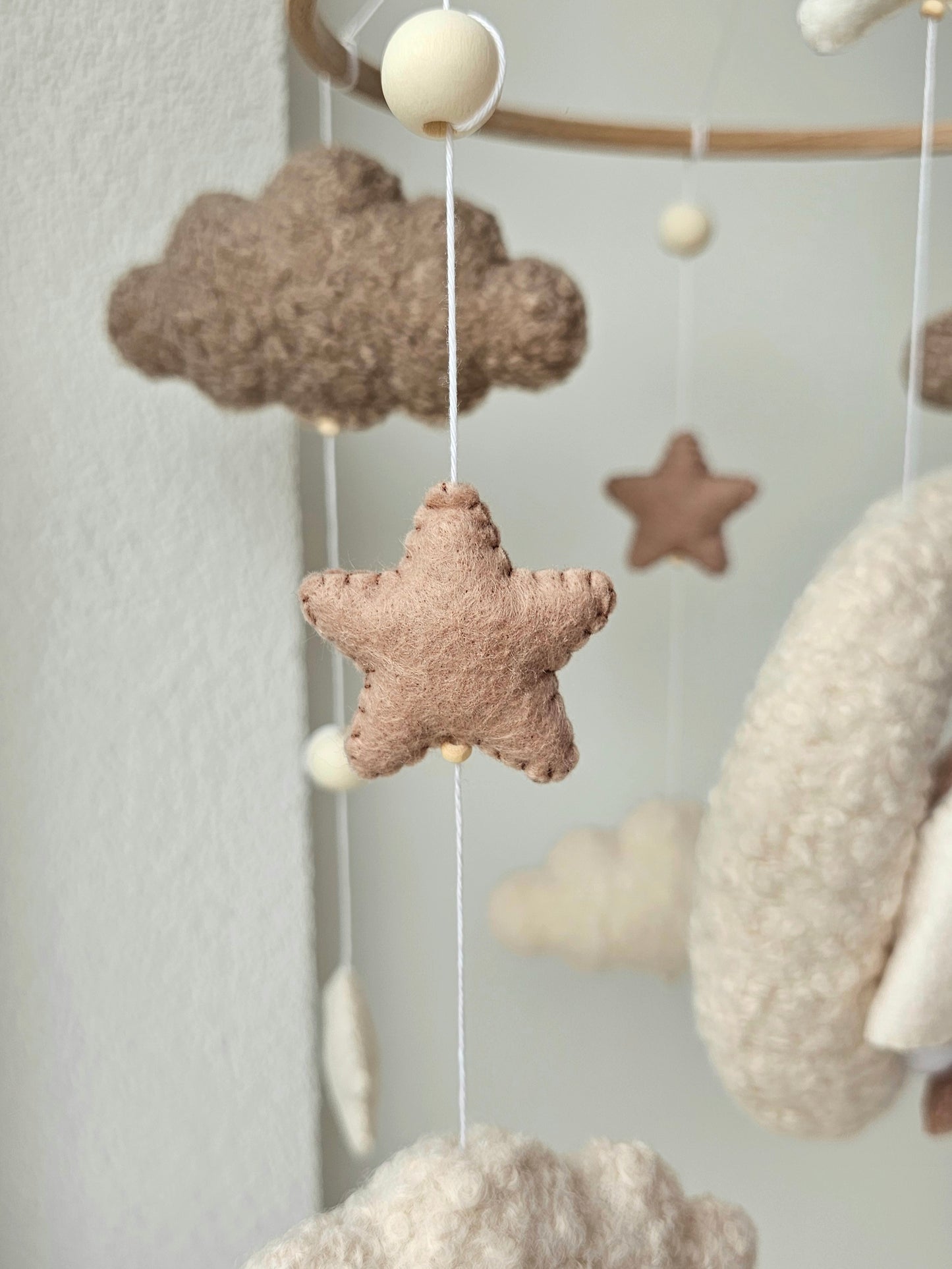 Baby Mobile Pouffy Bärchen beige/hellbraun