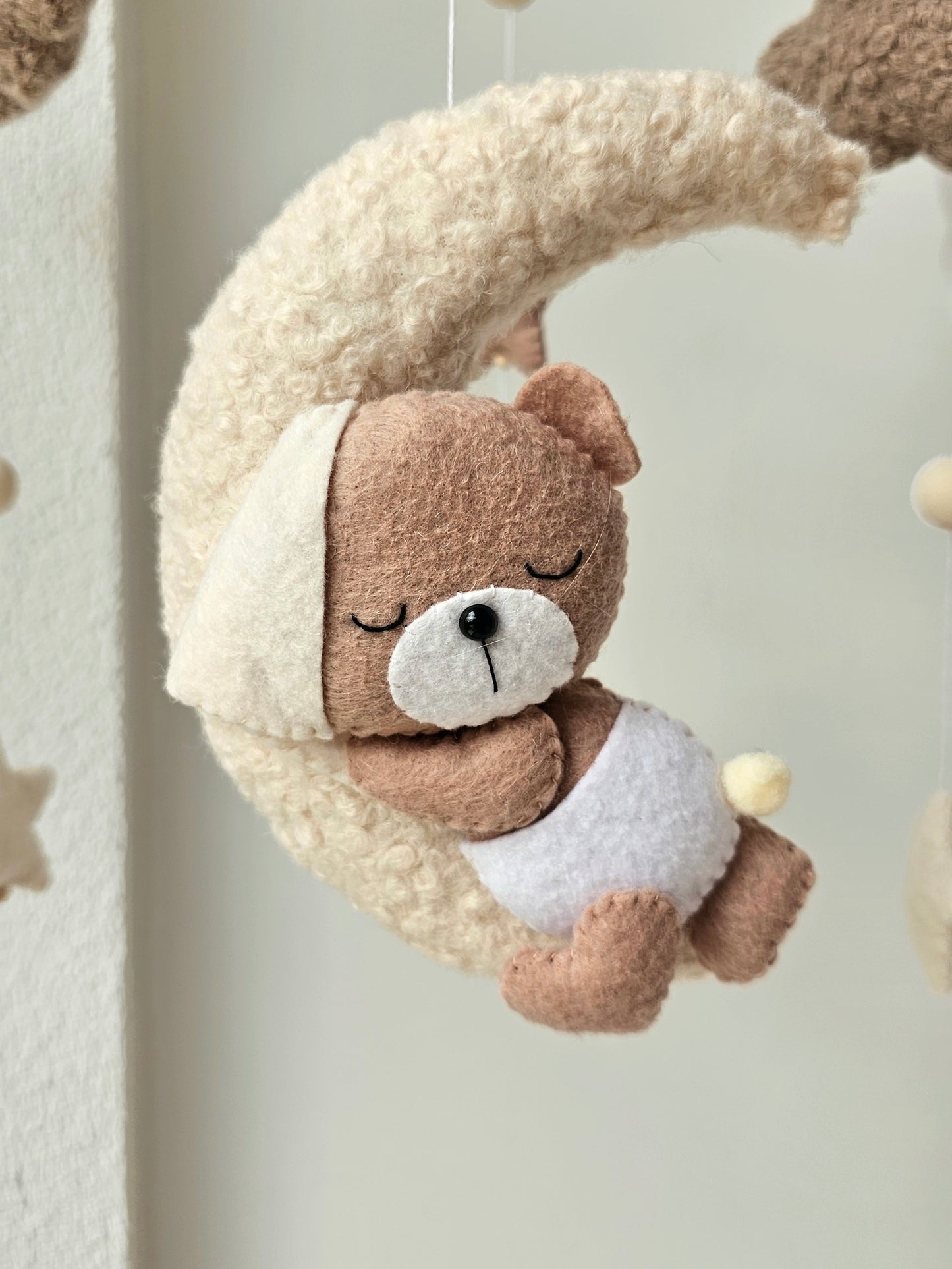 Baby Mobile Pouffy Bärchen beige/hellbraun