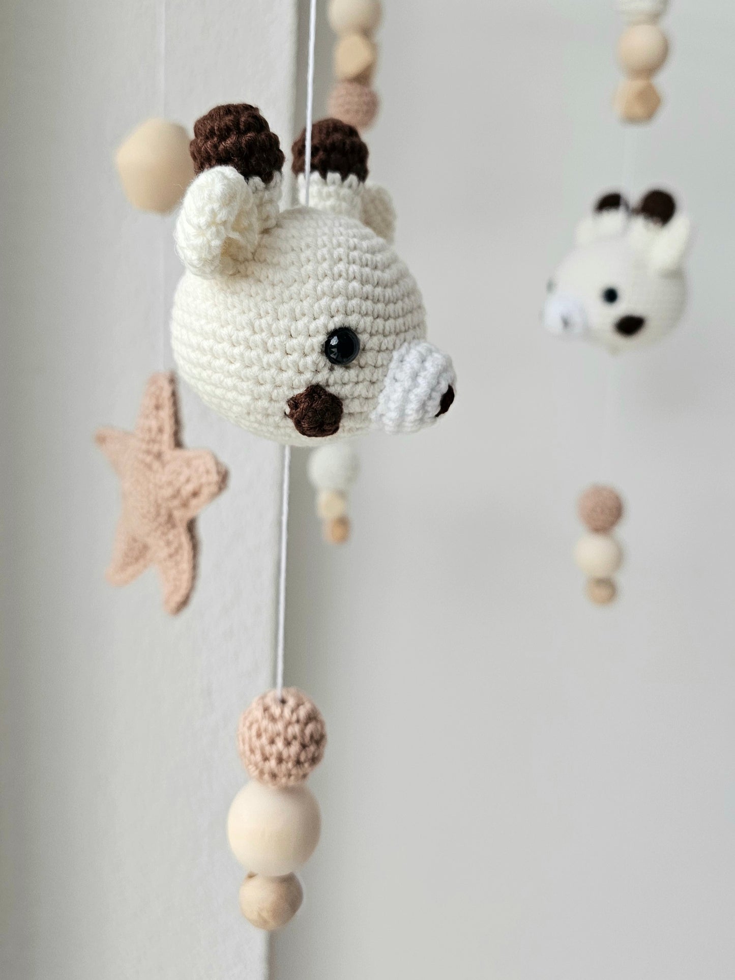 Baby Mobile Häkelliebe Giraffe natur