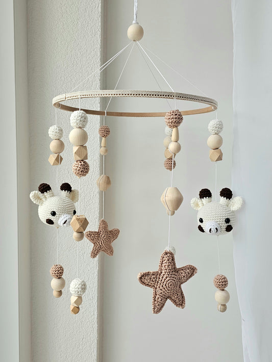 Baby Mobile Häkelliebe Giraffe natur