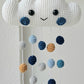 Baby Mobile Häkelwolke blau