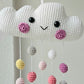 Baby Mobile Häkelwolke rosa
