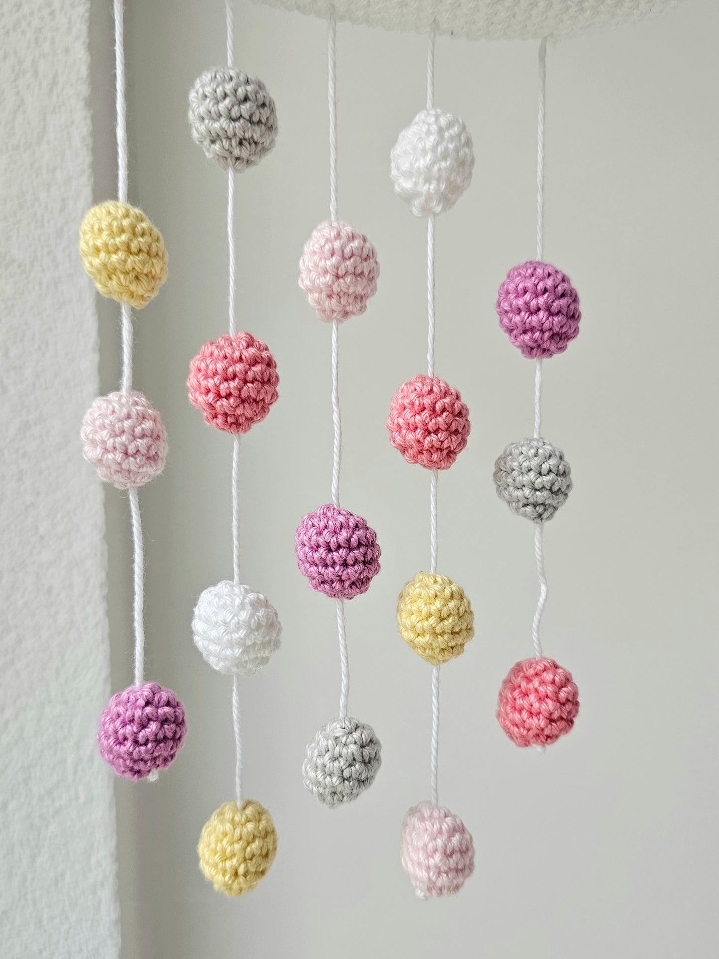 Baby Mobile Häkelwolke rosa
