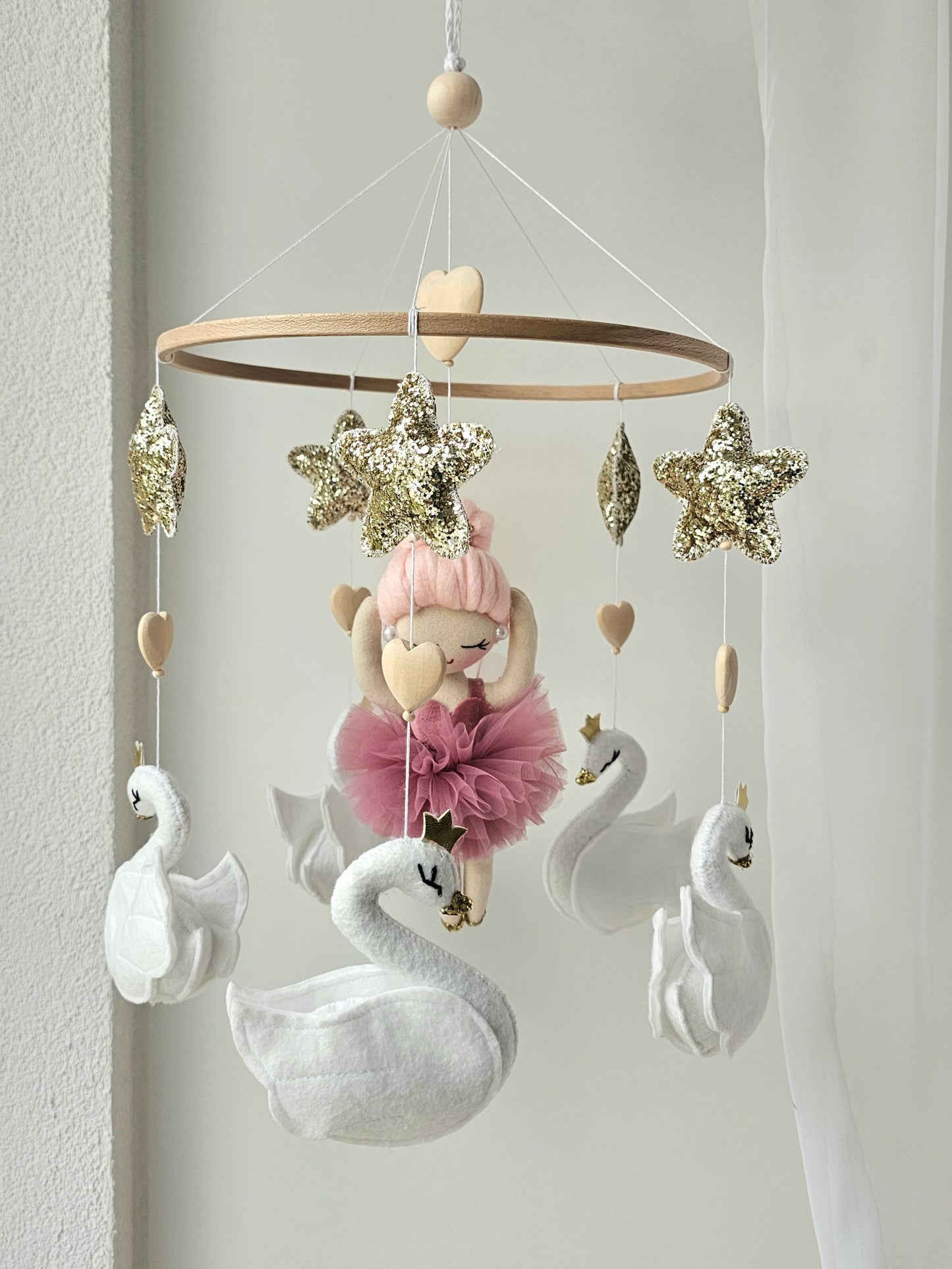 Baby Mobile Ballerina altrosa
