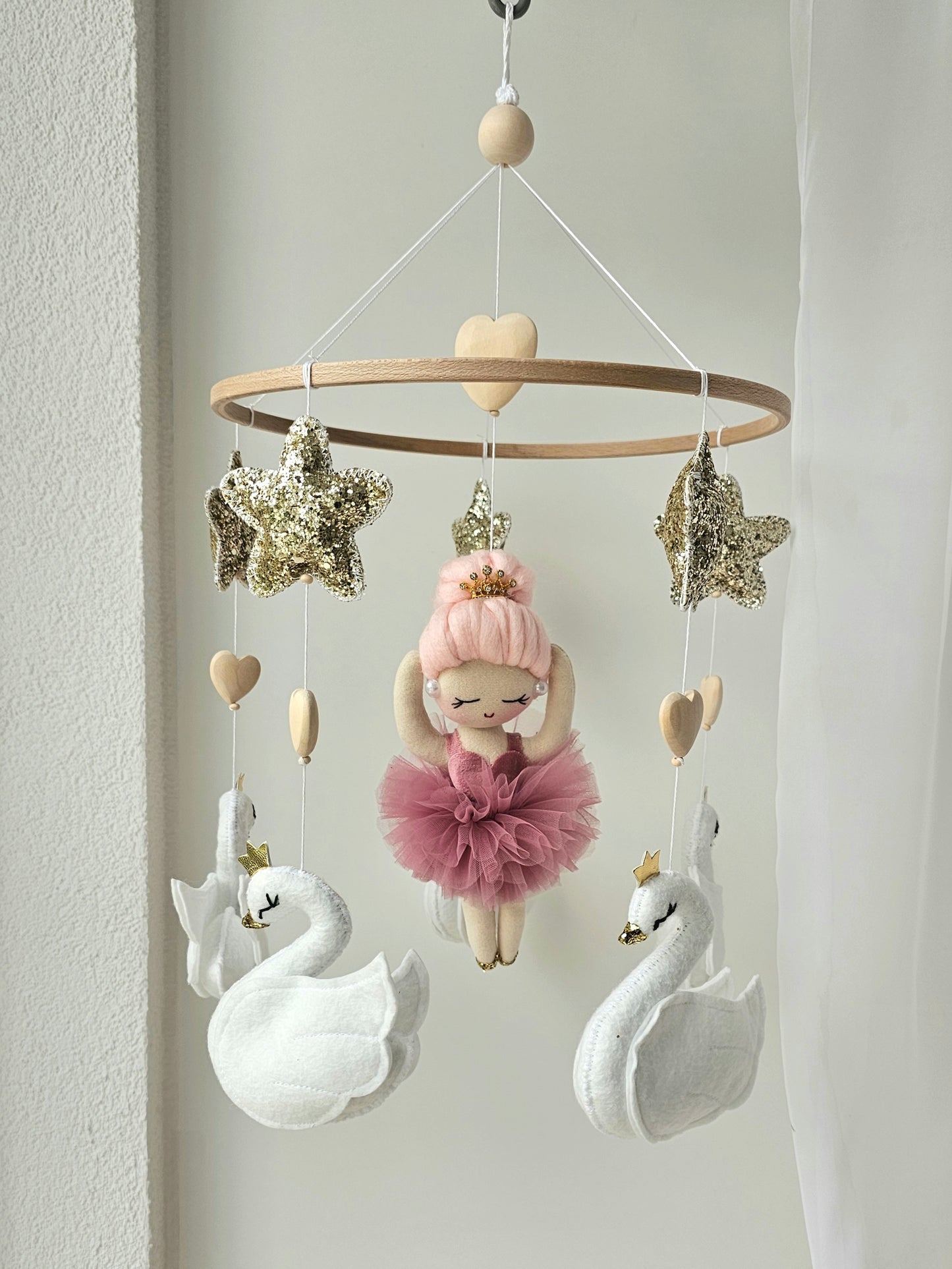 Baby Mobile Ballerina altrosa