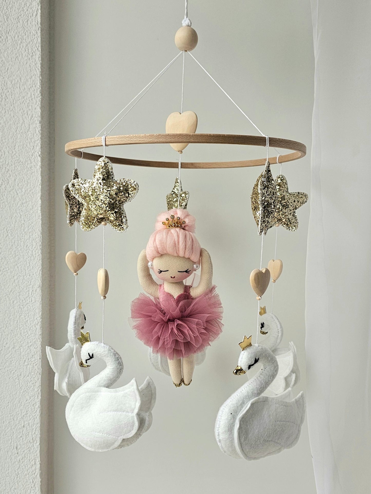 Baby Mobile Ballerina altrosa
