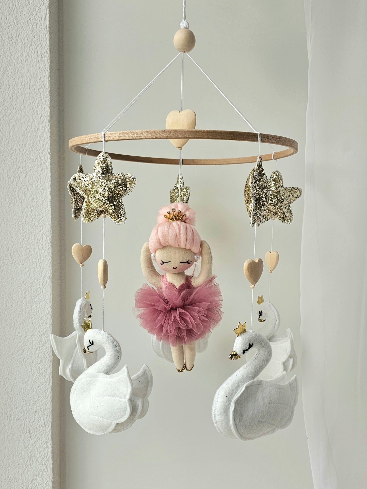 Baby Mobile Ballerina altrosa