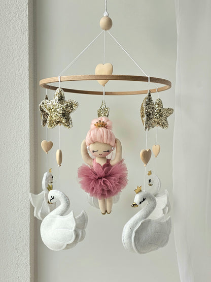 Baby Mobile Ballerina altrosa