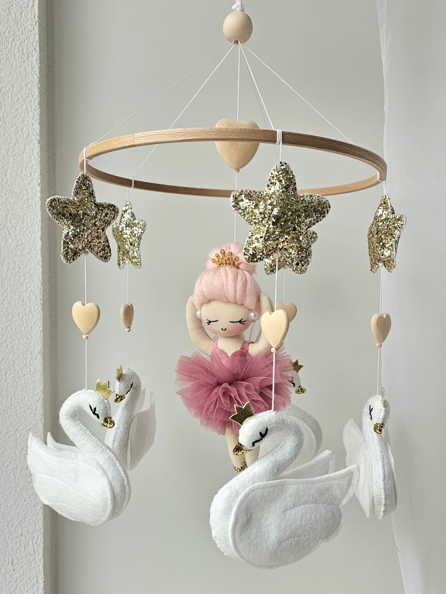 Baby Mobile Ballerina altrosa