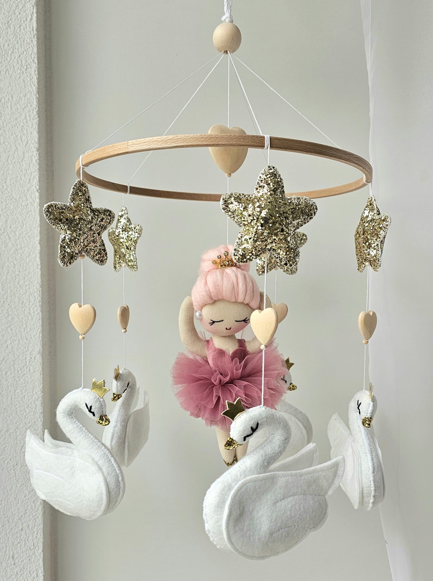 Baby Mobile Ballerina altrosa