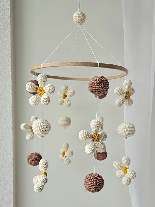 Baby Mobile Flower Power beige