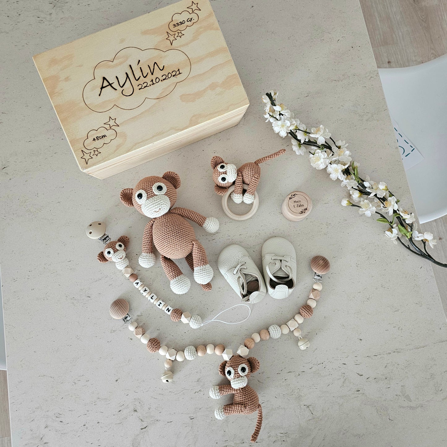 Ultra Set Äffchen mit Erinnerungsbox personalisiert