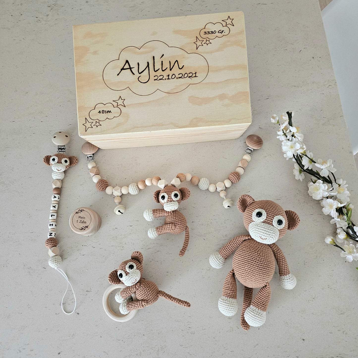 Ultra Set Äffchen mit Erinnerungsbox personalisiert