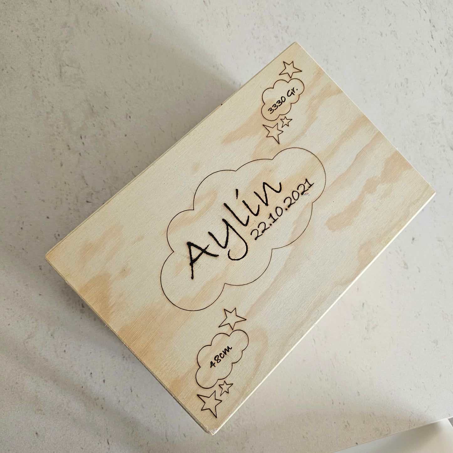 Erinnerungsbox personalisiert mit XXL Set Crochet Liebe Äffchen
