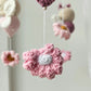 Baby Mobile Schmetterling Blumen Traum rosa