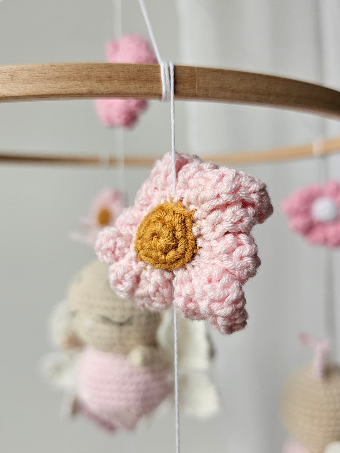 Baby Mobile Schmetterling Blumen Traum rosa