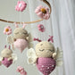 Baby Mobile Schmetterling Blumen Traum rosa