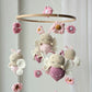 Baby Mobile Schmetterling Blumen Traum rosa