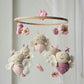 Baby Mobile Schmetterling Blumen Traum rosa