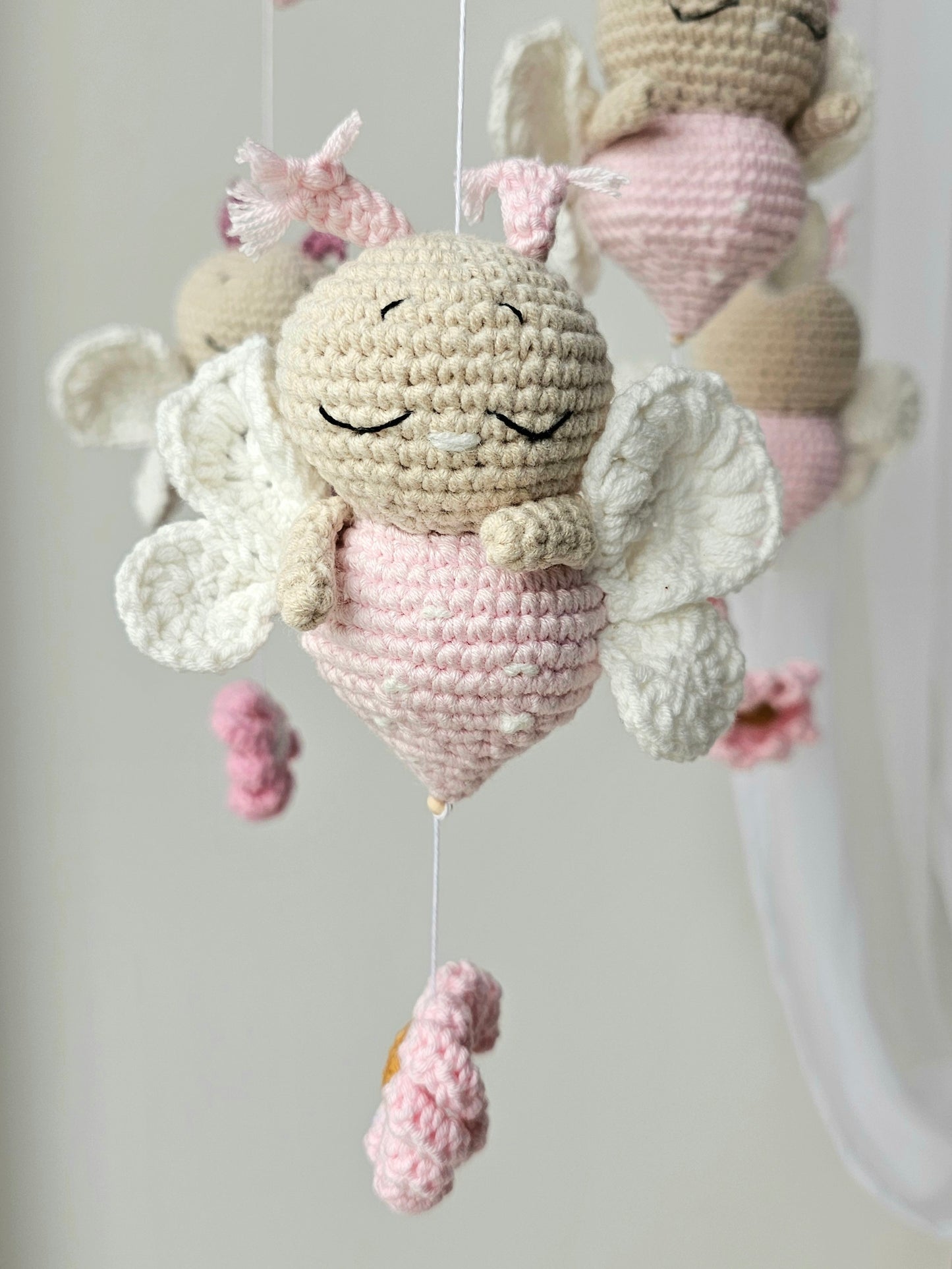 Baby Mobile Schmetterling Blumen Traum rosa