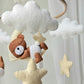Baby Mobile Bärchen mit Mütze hellgelb