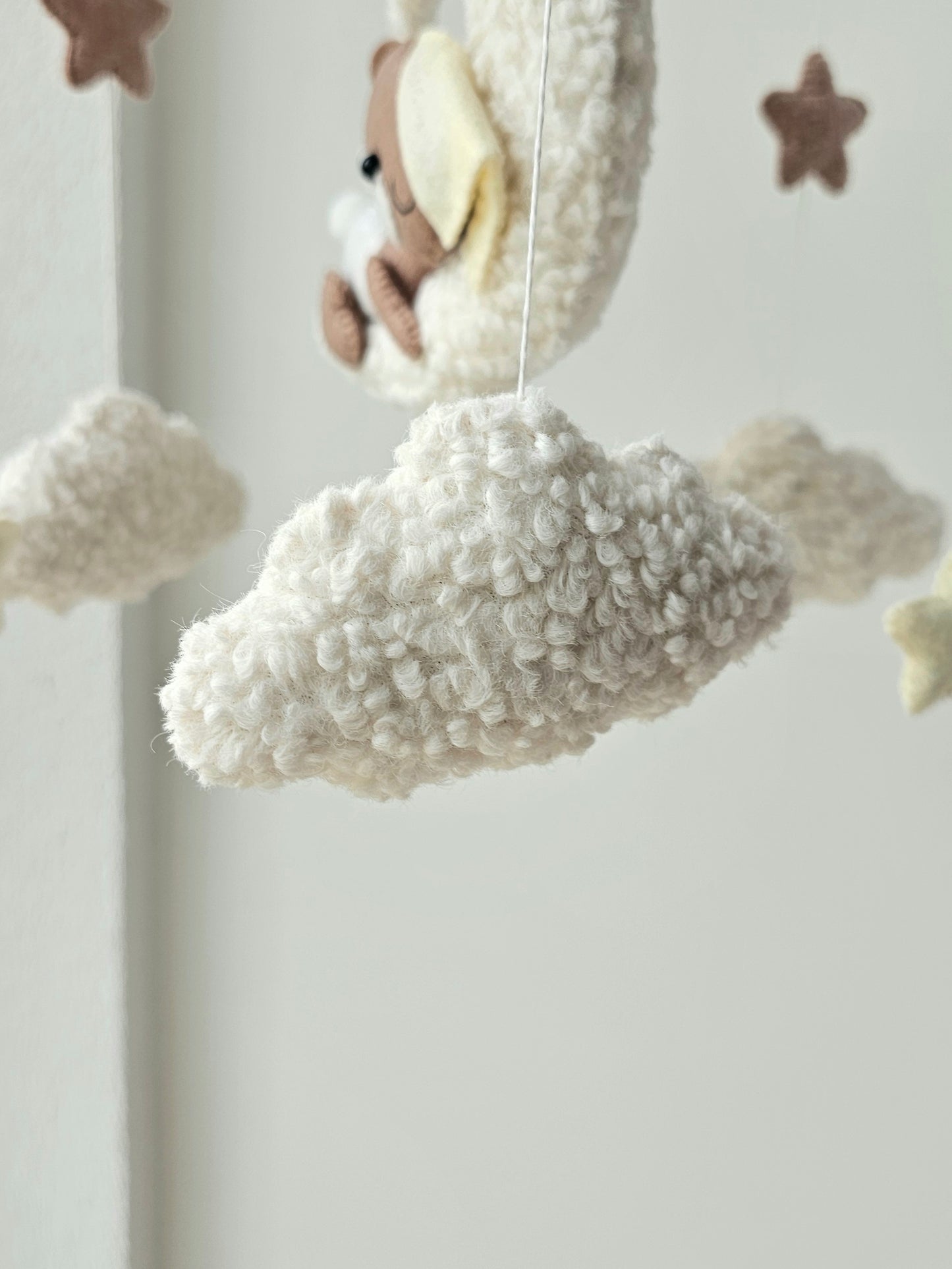 Baby Mobile Pouffy Bärchen crème/hellbraun