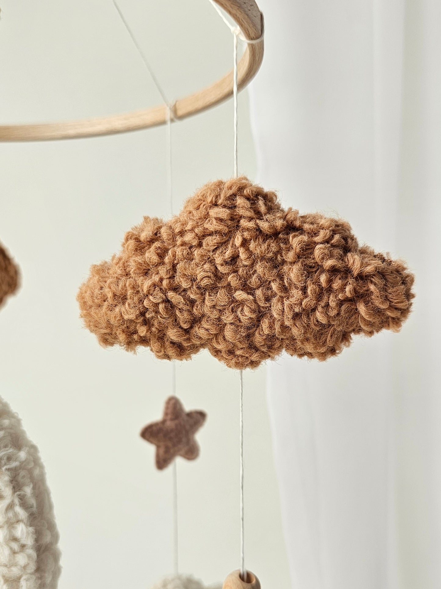 Baby Mobile Pouffy Bärchen crème/hellbraun