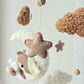 Baby Mobile Pouffy Bärchen crème/hellbraun