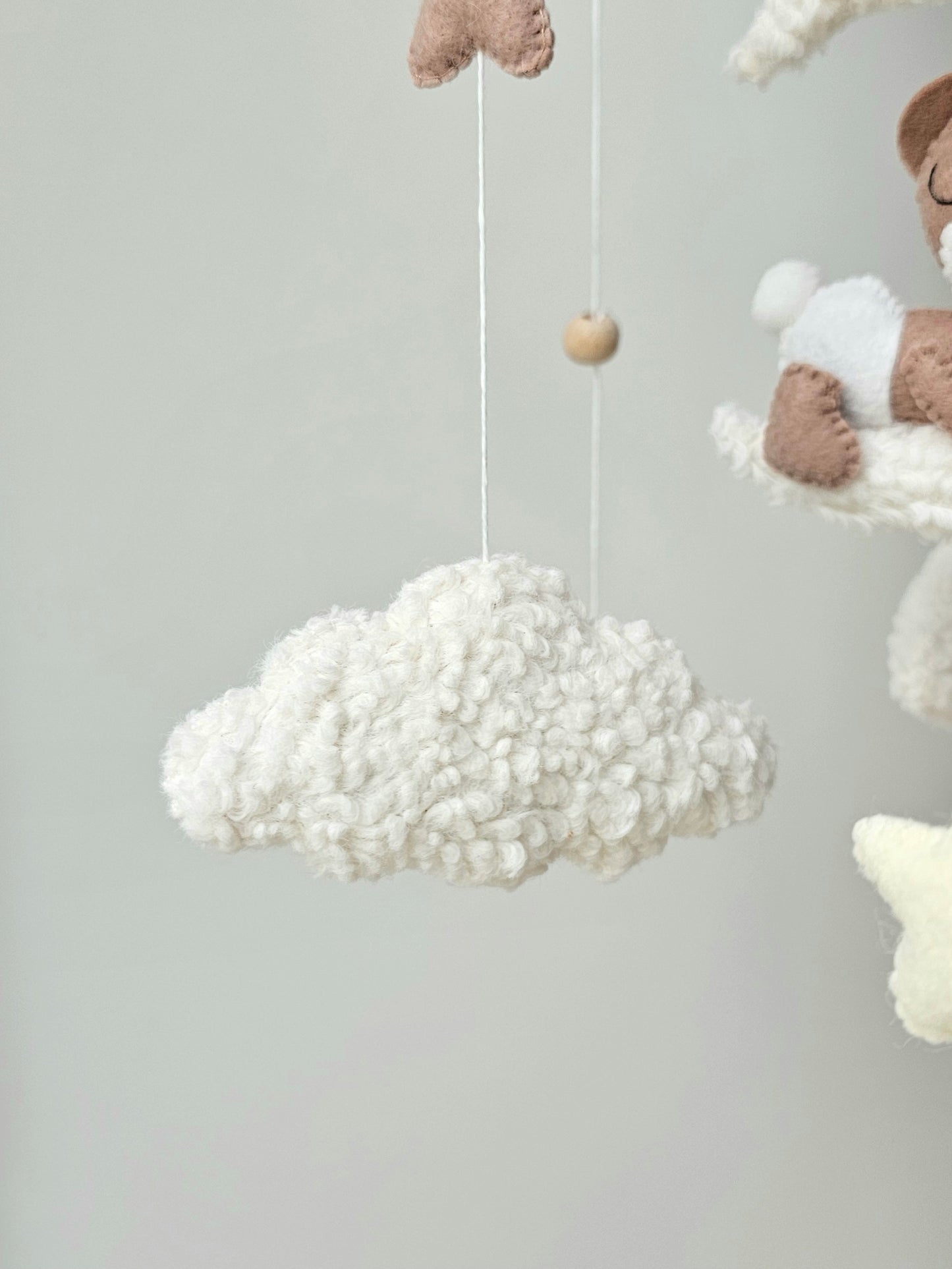 Baby Mobile Pouffy Bärchen crème/hellbraun