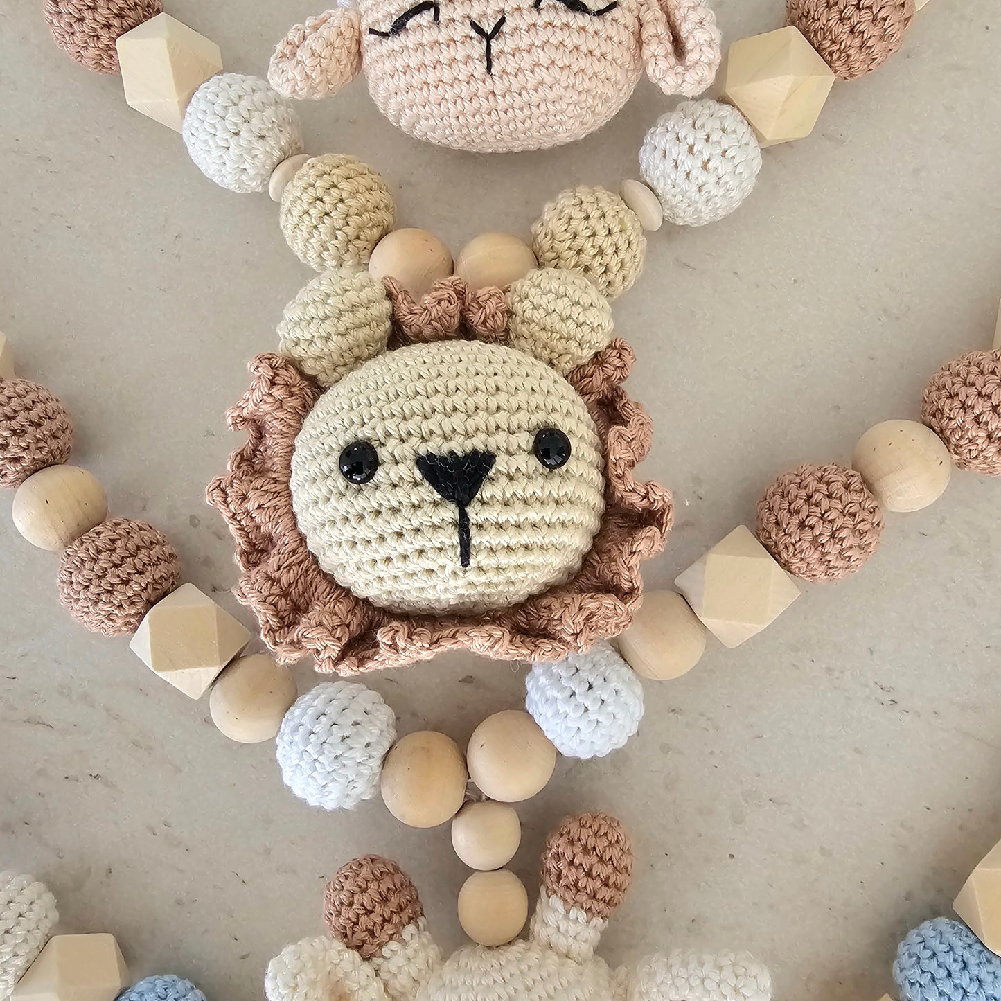 Kinderwagenkette Basic Löwe braun/beige