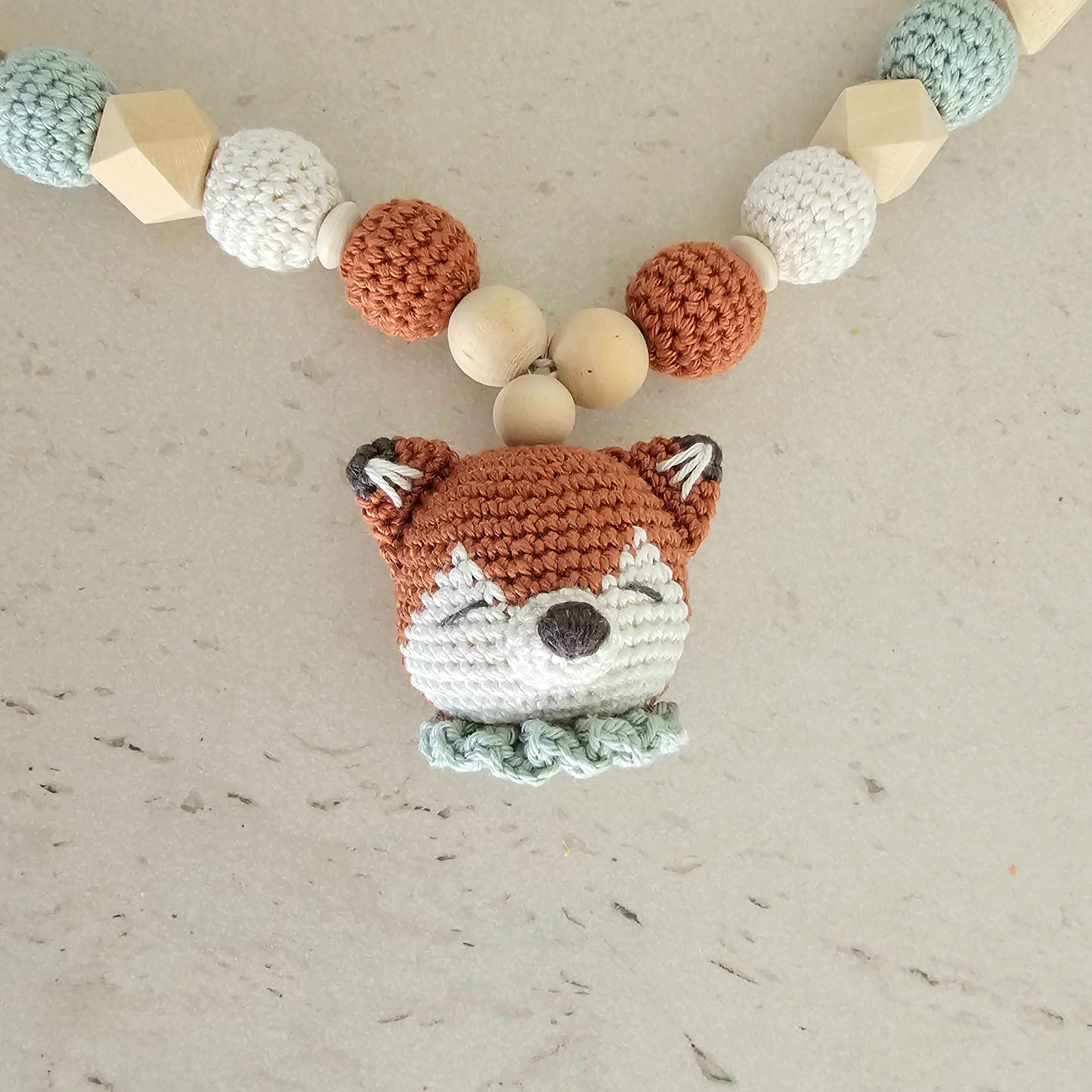 Kinderwagenkette Basic Fuchs rost, weiss, türkis