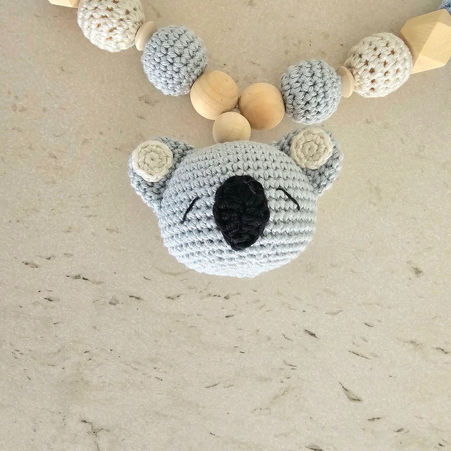 Kinderwagenkette Basic Koala grau/schwarz