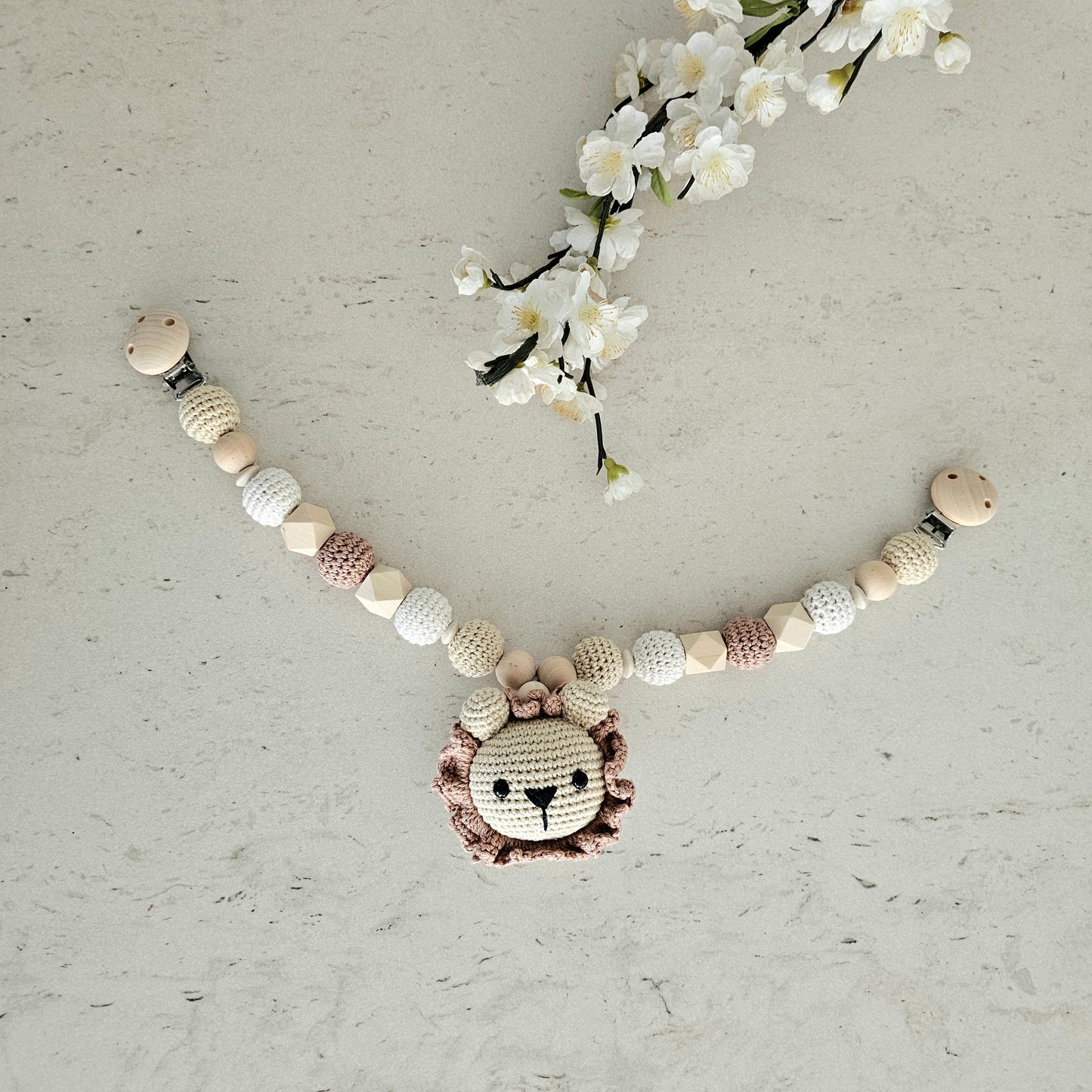 Kinderwagenkette Basic Löwe braun/beige