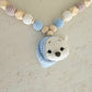Kinderwagenkette Basic Bärchen blau/weiss