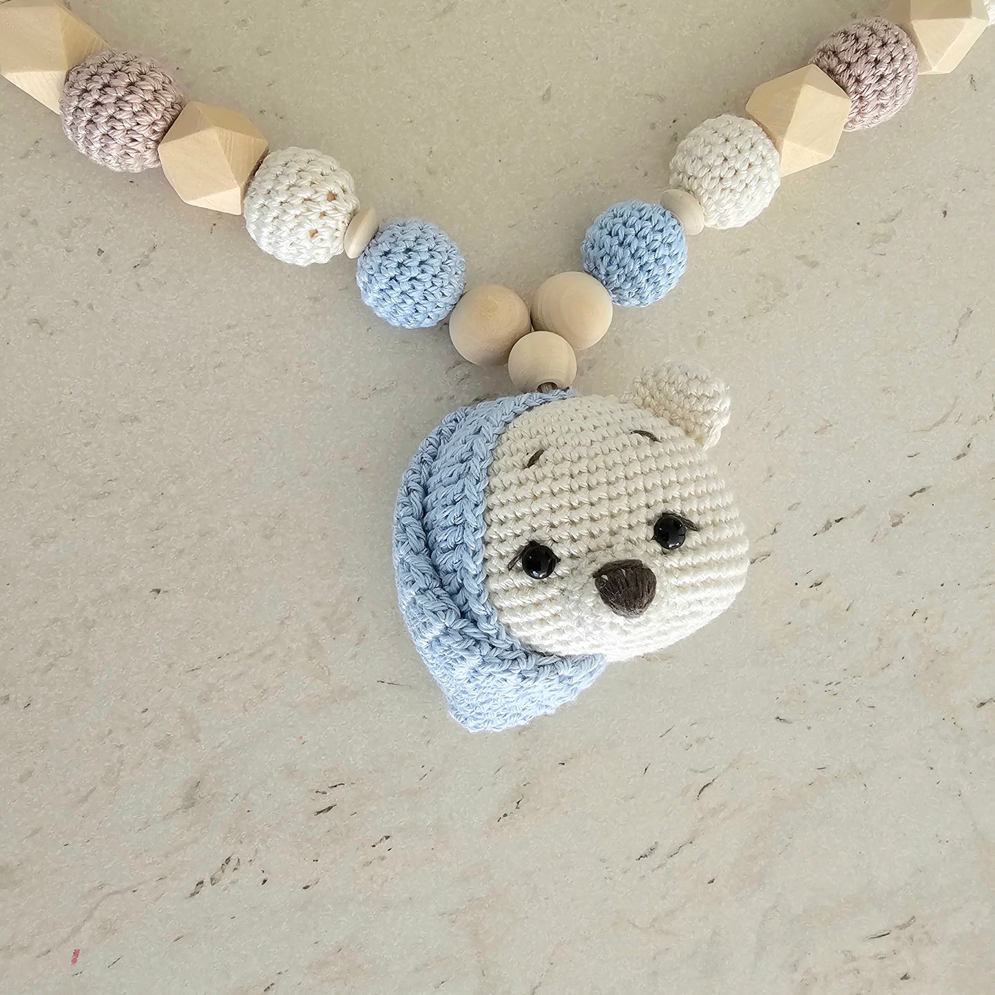 Kinderwagenkette Basic Bärchen blau/weiss