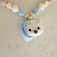 Kinderwagenkette Basic Bärchen blau/weiss