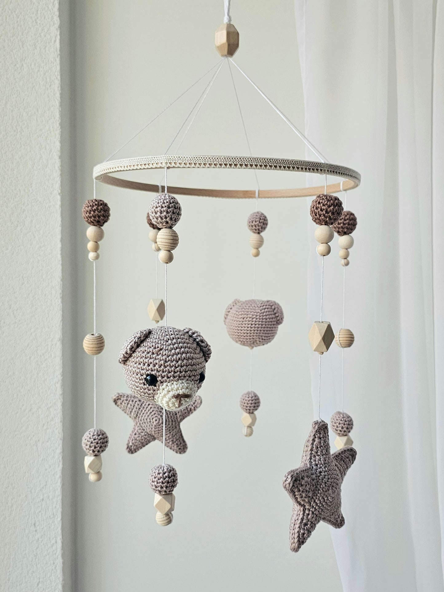 Baby Mobile Häkelliebe Bärchen beige