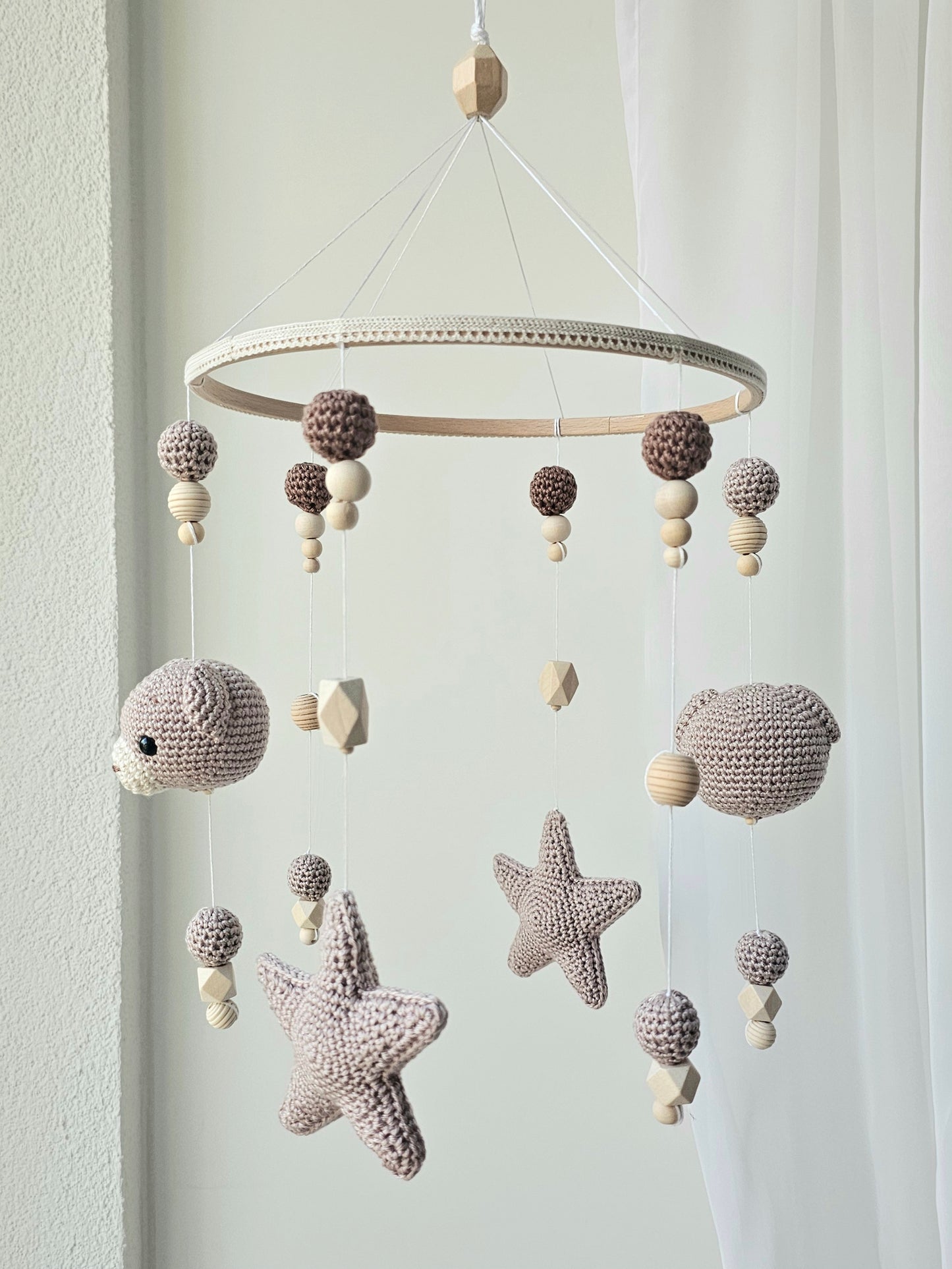 Baby Mobile Häkelliebe Bärchen beige