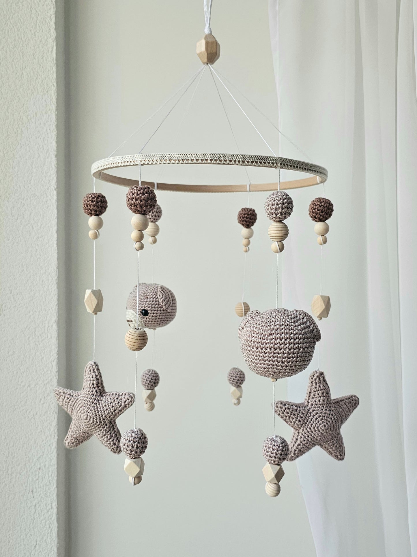 Baby Mobile Häkelliebe Bärchen beige