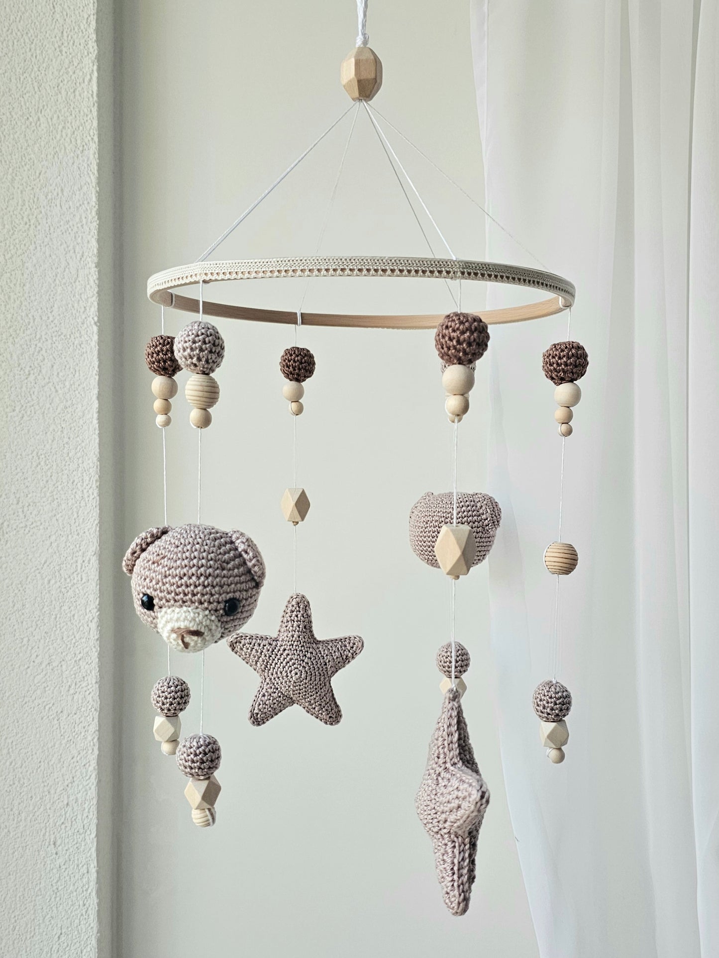 Baby Mobile Häkelliebe Bärchen beige