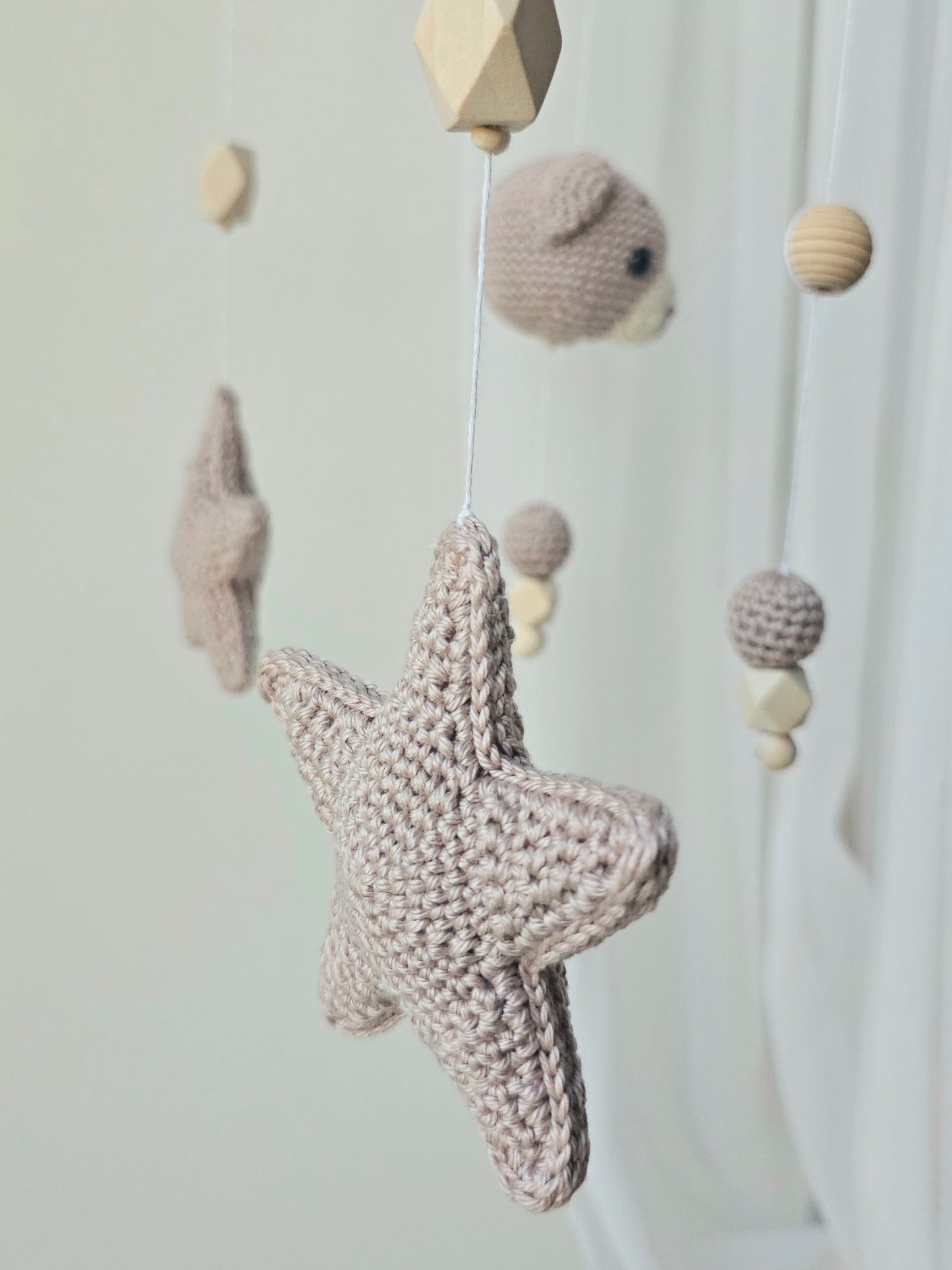 Baby Mobile Häkelliebe Bärchen beige