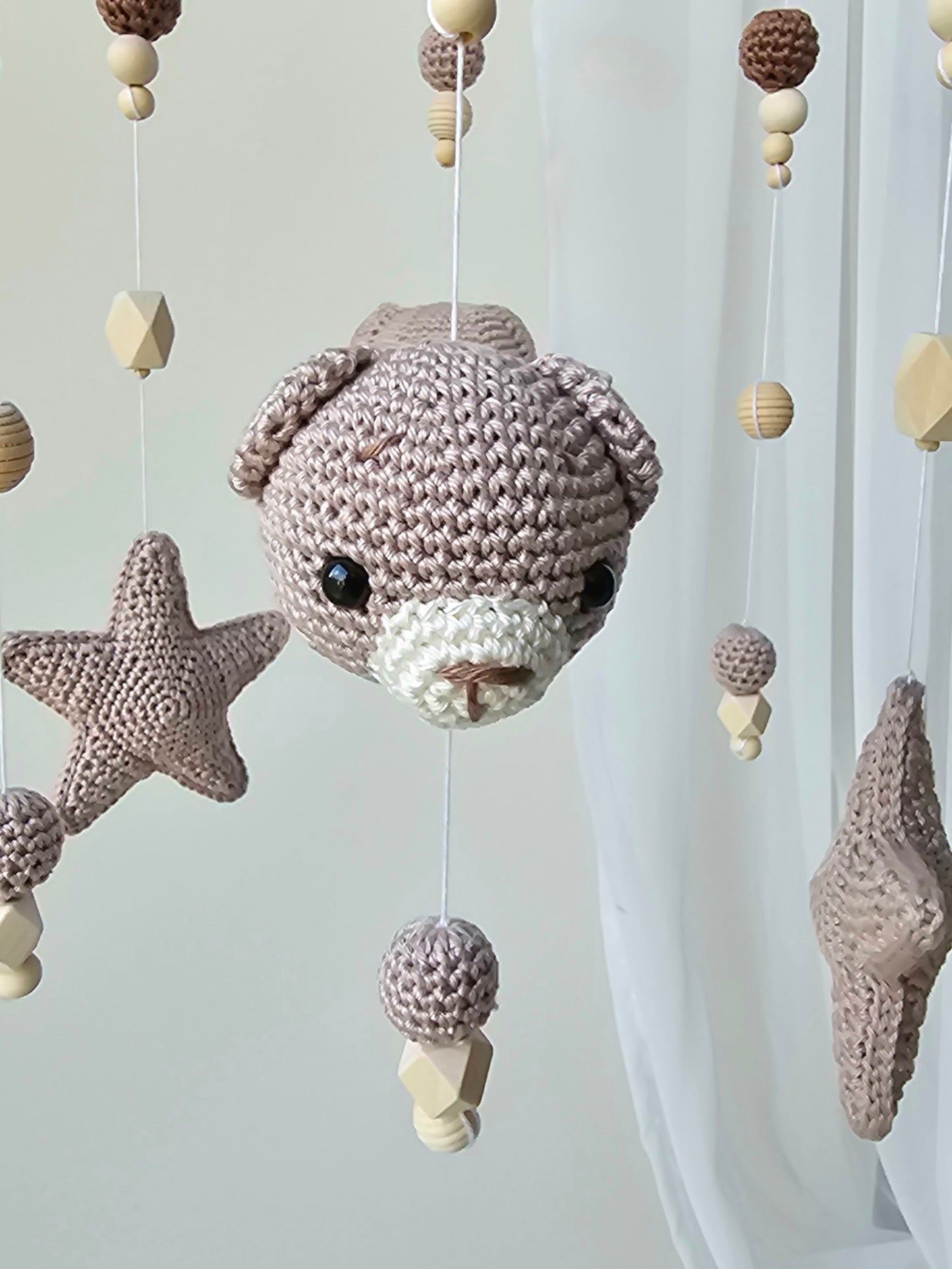 Baby Mobile Häkelliebe Bärchen beige