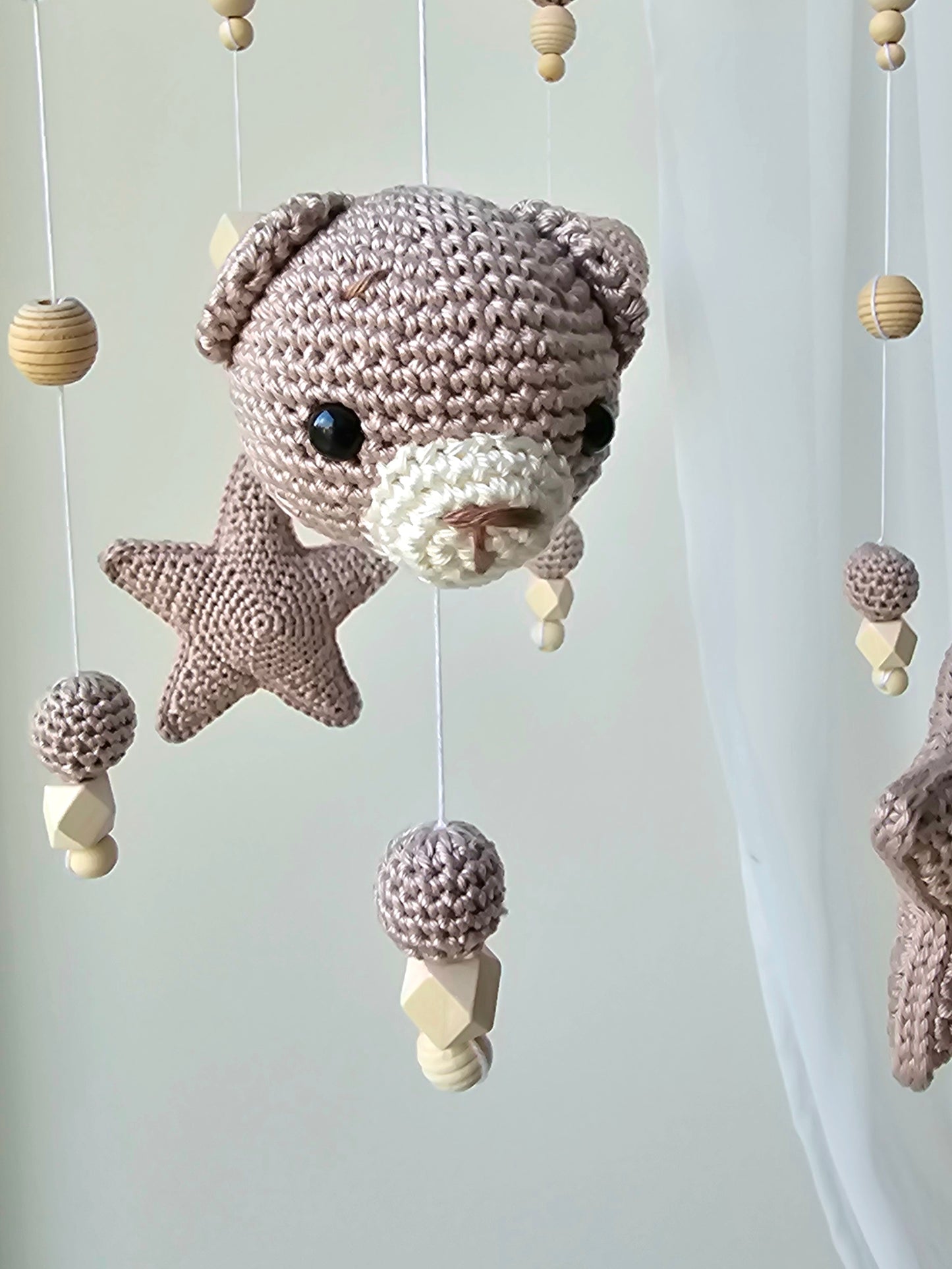 Baby Mobile Häkelliebe Bärchen beige