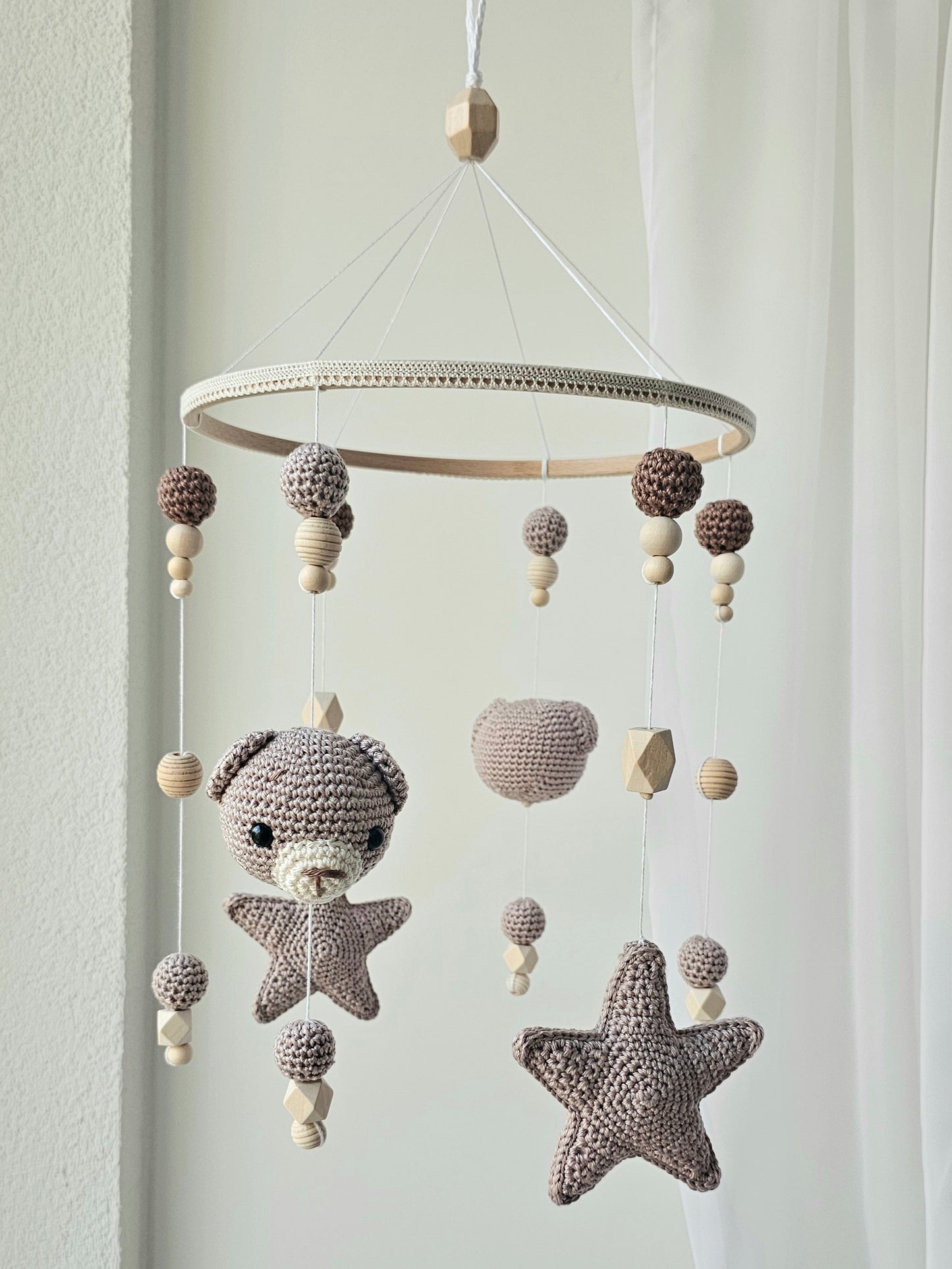 Baby Mobile Häkelliebe Bärchen beige