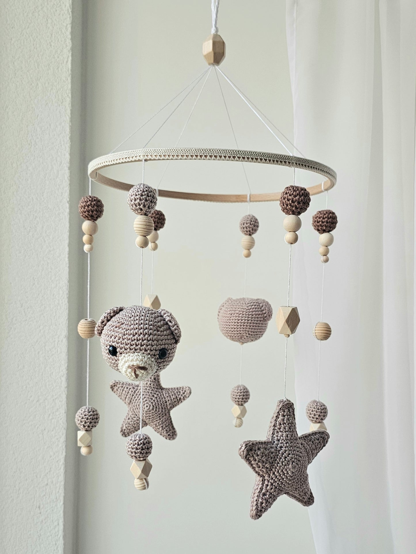 Baby Mobile Häkelliebe Bärchen beige