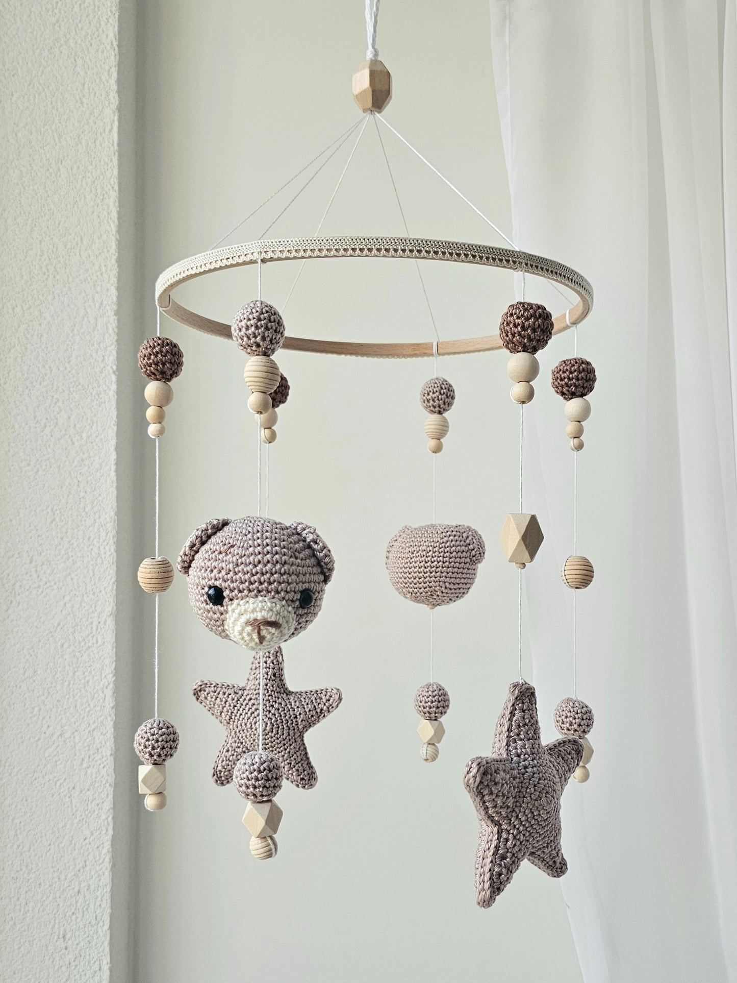 Baby Mobile Häkelliebe Bärchen beige