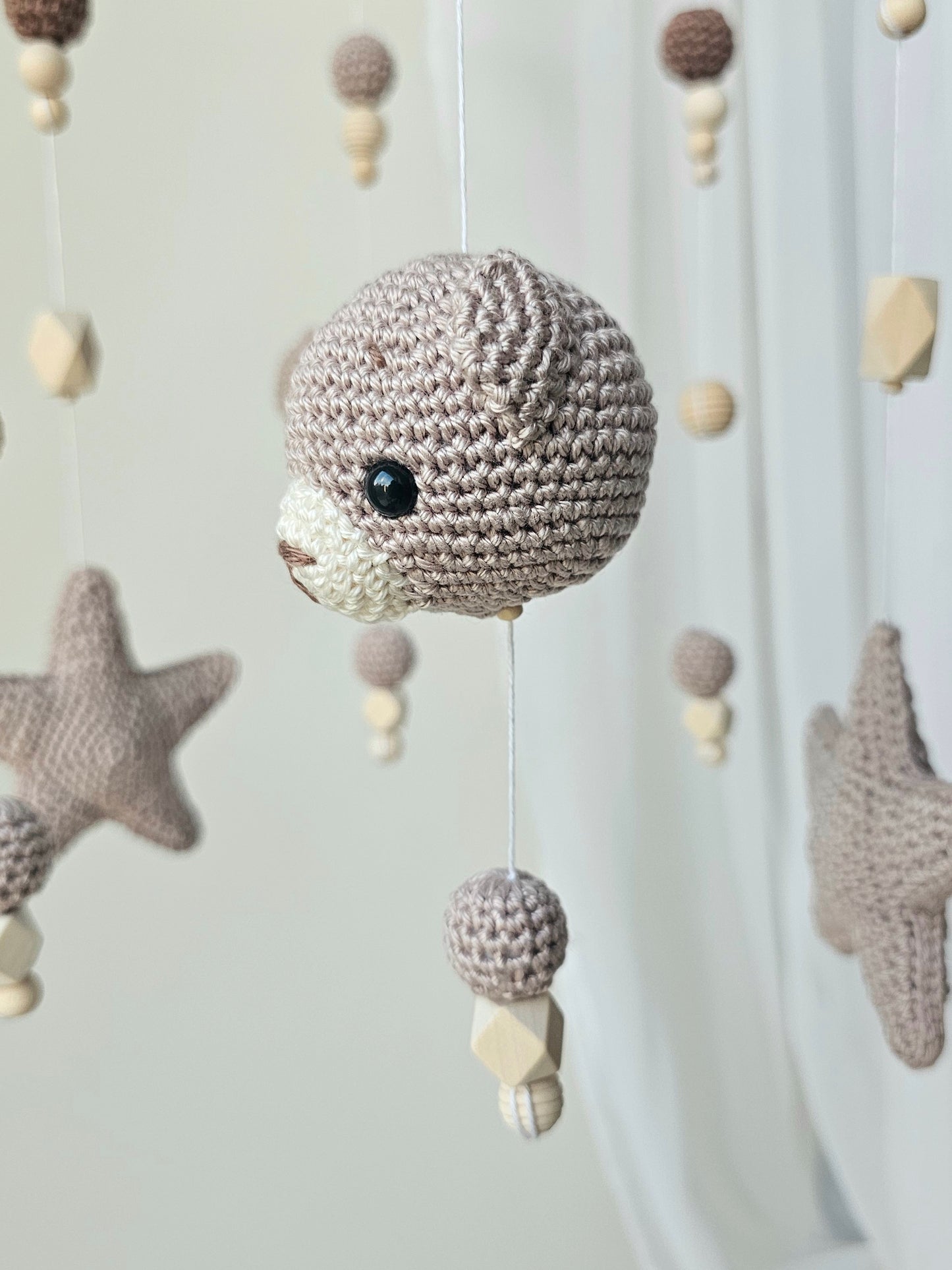 Baby Mobile Häkelliebe Bärchen beige