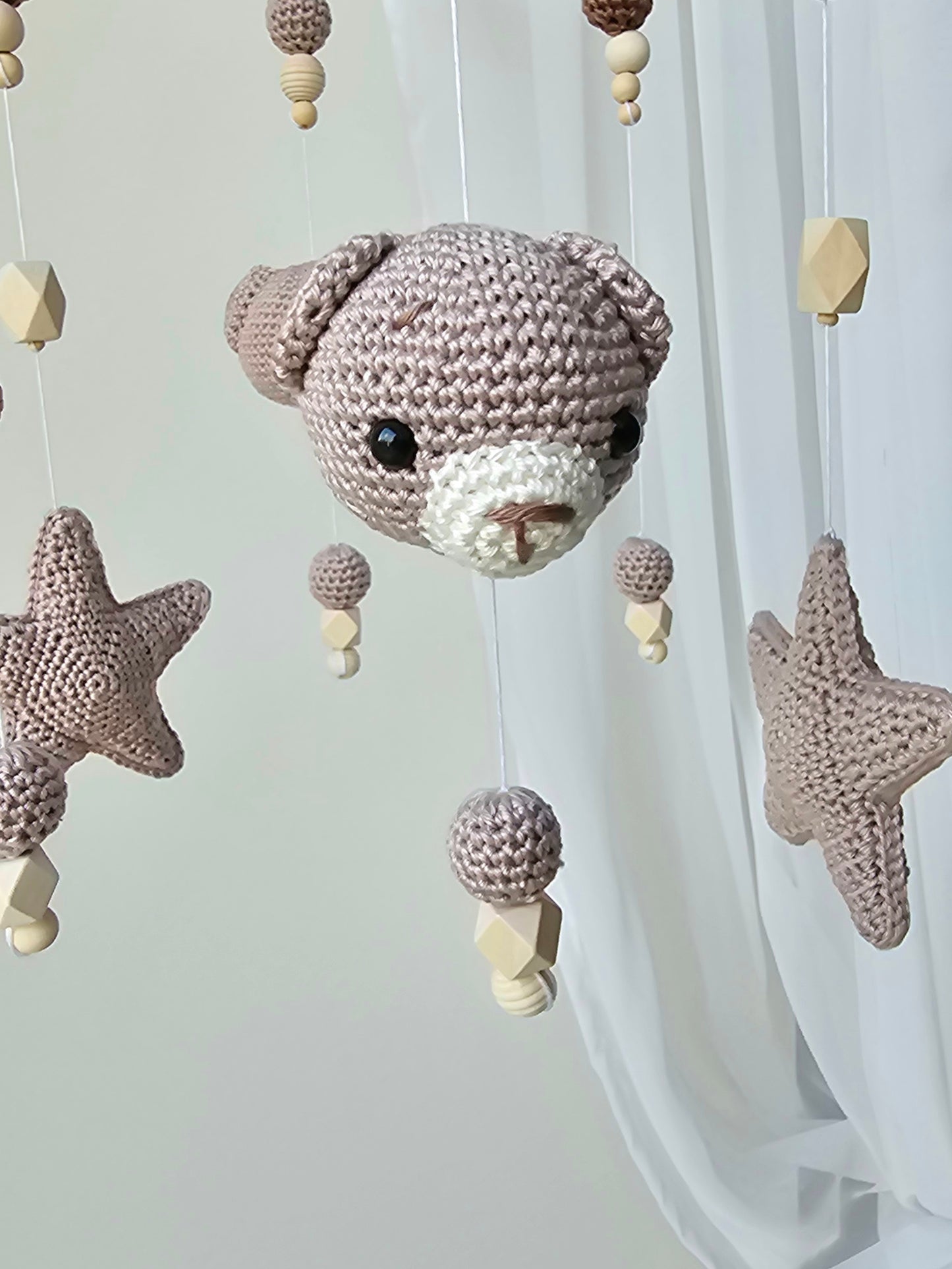 Baby Mobile Häkelliebe Bärchen beige