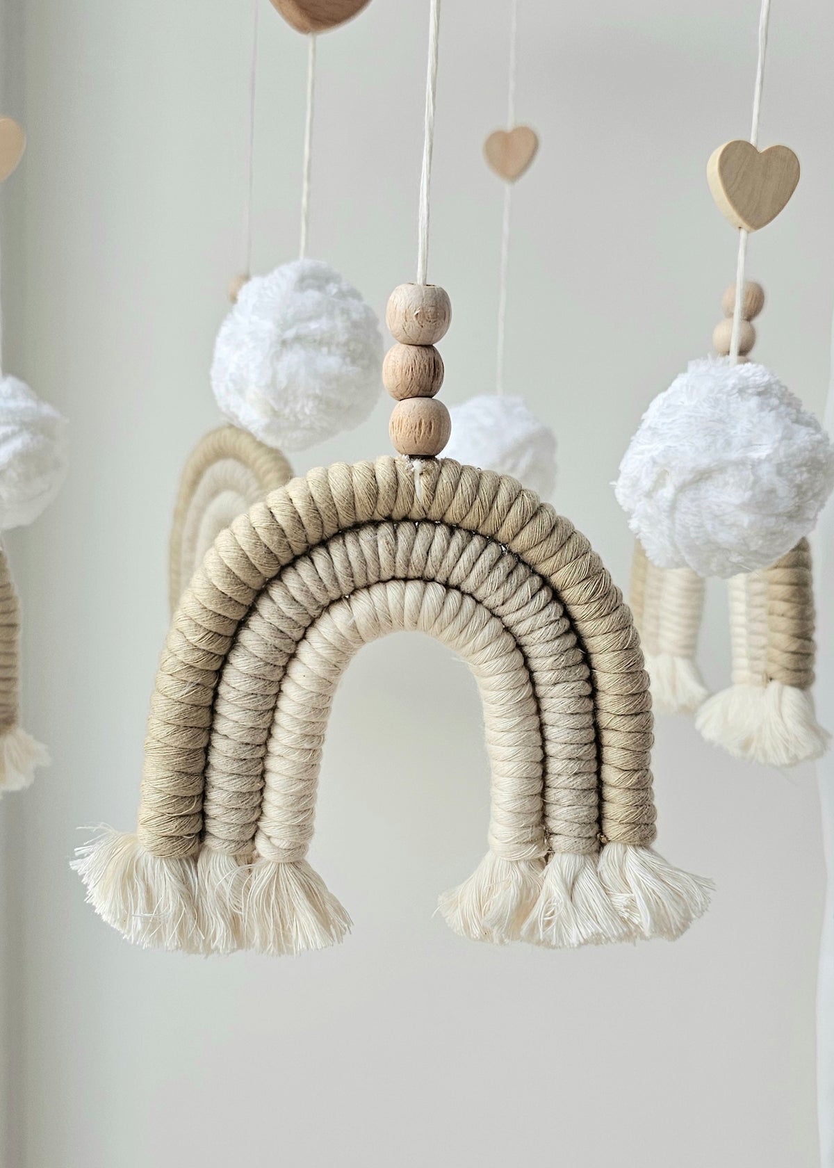 Baby Mobile Makramee in hellem beige